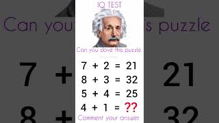 IQ Brain test comment your answer 📝🤔#puzzle#maths#quiz#mathematics#education#gk#subscribe