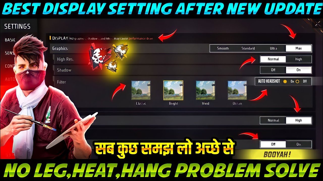 display Setting Free Fire | Pro Player display Setting Free Fire 2023 ...