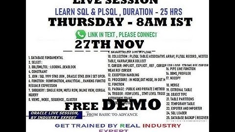 ORACLE SQL PLSQL NEW BATCH