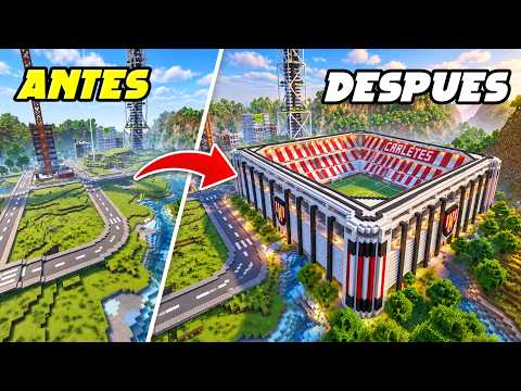 ⚽ I built a SOCCER STADIUM in my Minecraft SURVIVAL CITY🏟️ #minecraft #survival #city