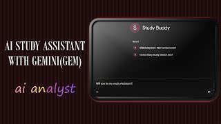 Create a Study Assistant GEM(Chatbot) with Gemini