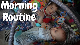 Lazy morning routine with a baby and a 5yr old