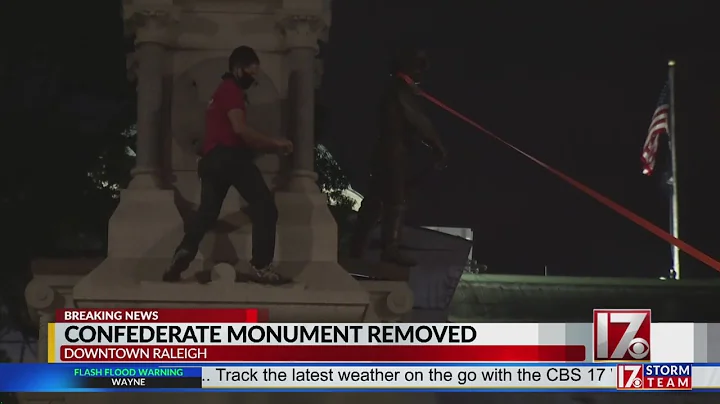 NC protesters pull down 2 Confederate statues from monument at State Capitol