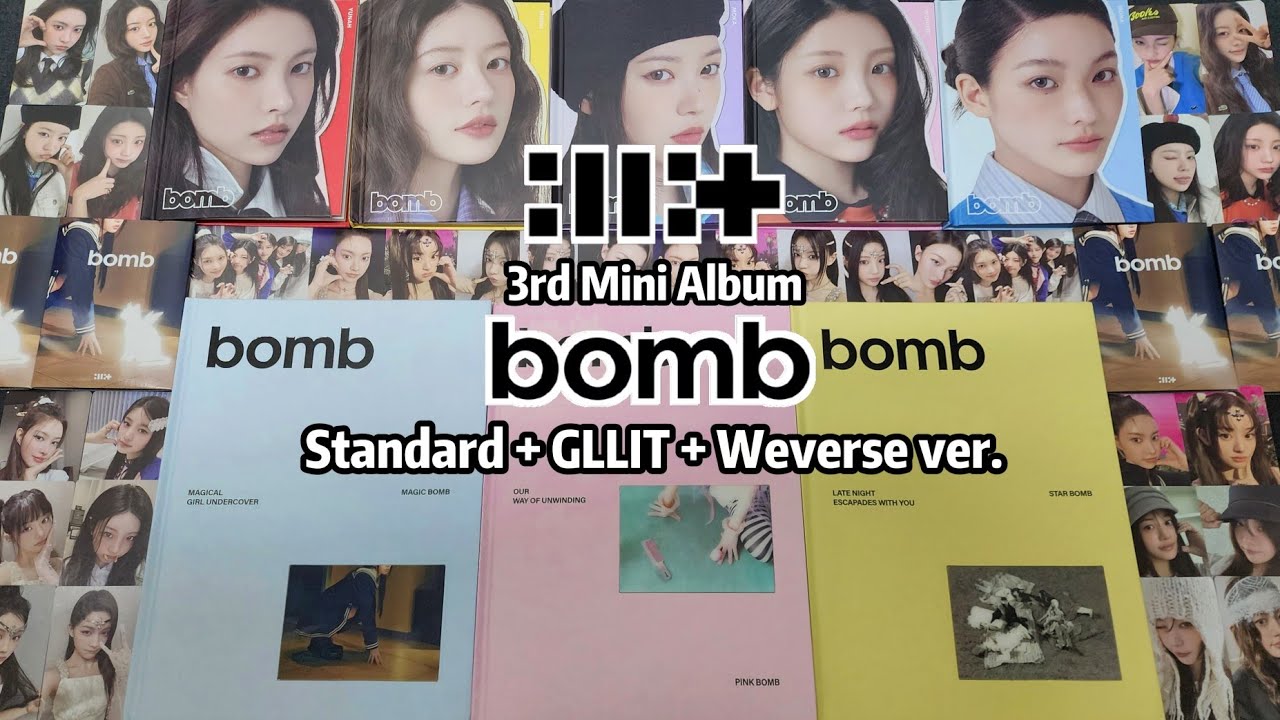 [Unboxing] ILLIT - 3rd Mini Album 'BOMB' (Normal + GLLIT + Weverse ver.) with POBs #dothedance