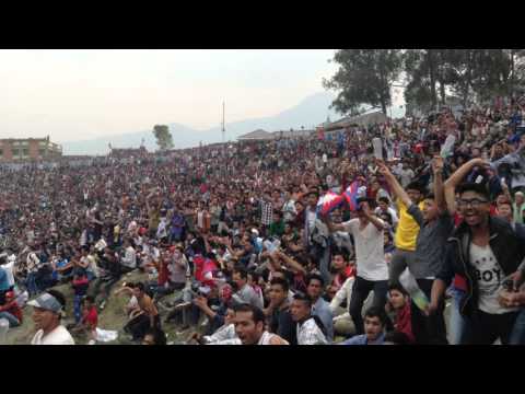 Nepal VS Namibia cricket match world cricket league championship crowd in kirtipur