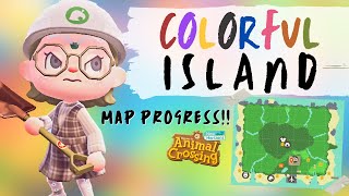 We made SO MUCH MAP PROGRESS | color themed island | Animal Crossing: New Horizons