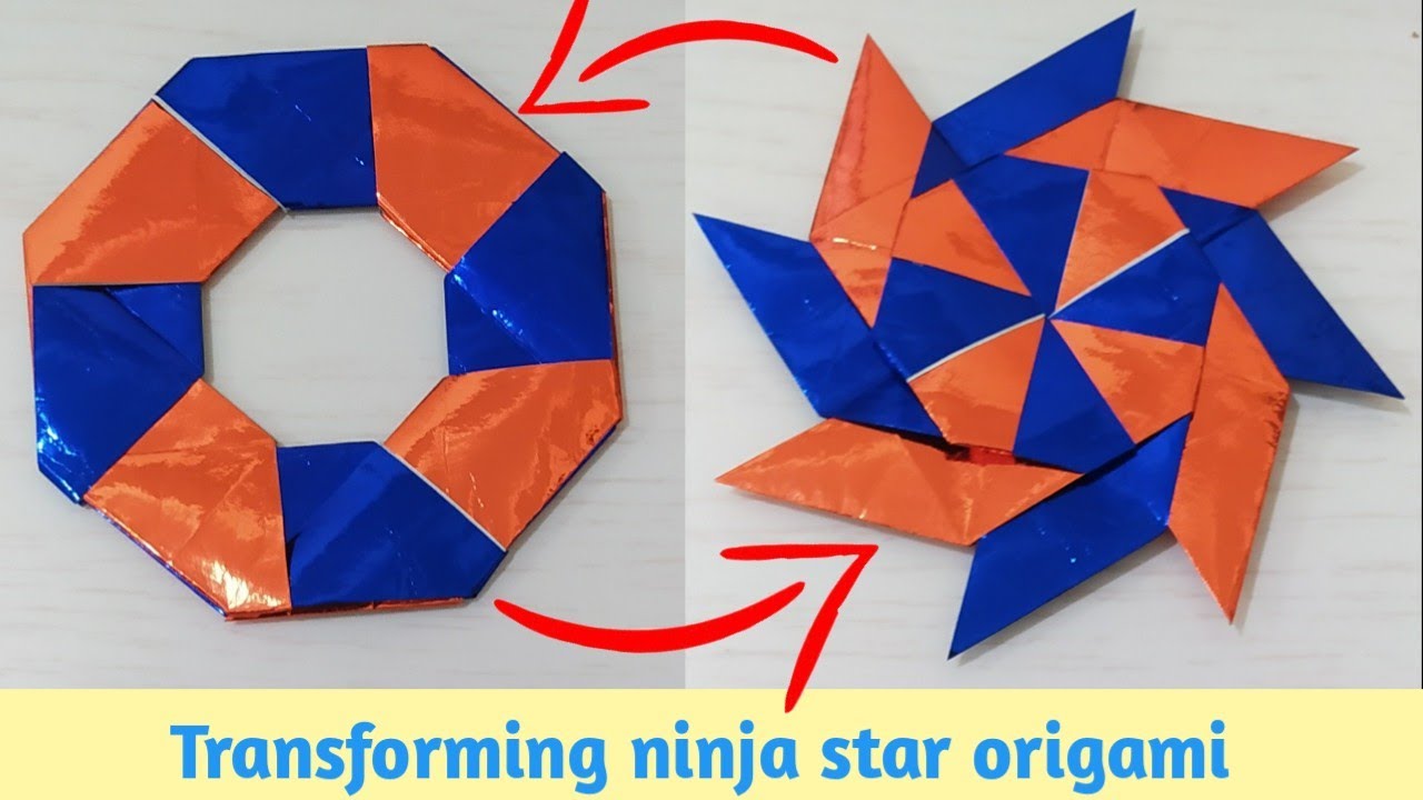 Transforming ninja star origami easy origami step by step tutorial