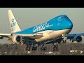 40 big plane landings at amsterdam schiphol  boeing 747 b777 a330  4k