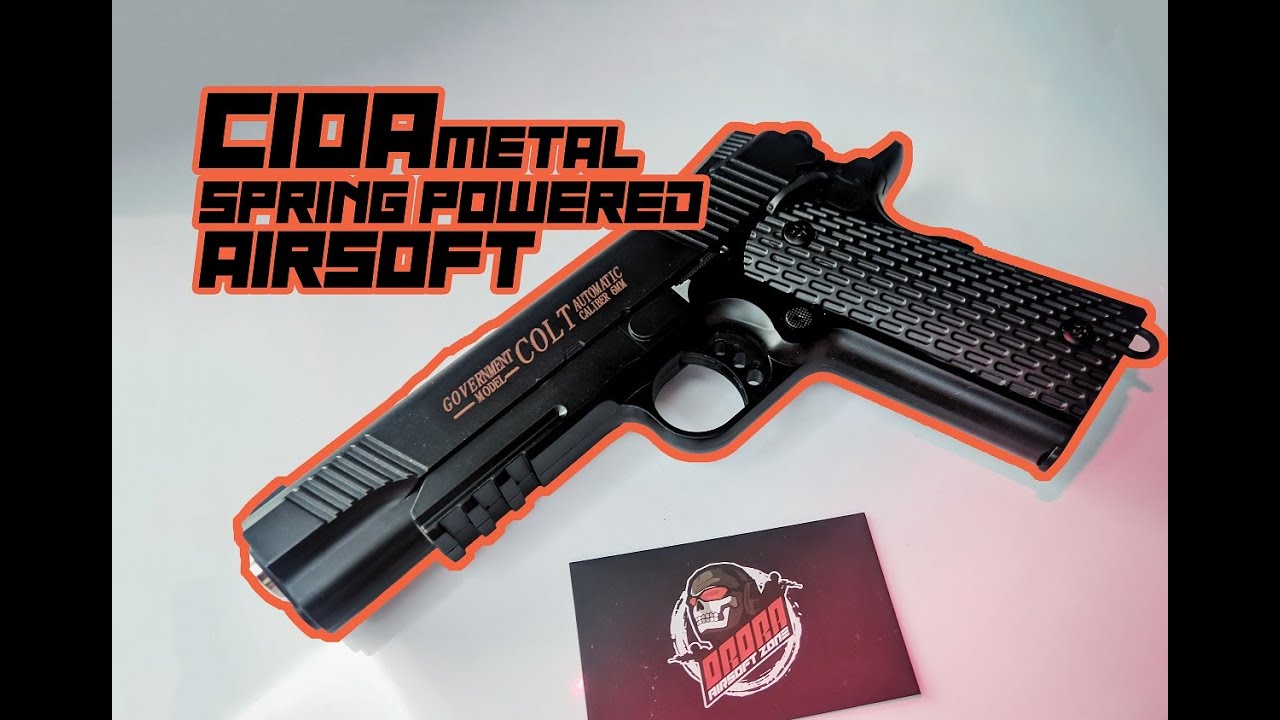 Colt 1911 / C10A Spring Powered Metal Airsoft Overview (MADE IN CHINA