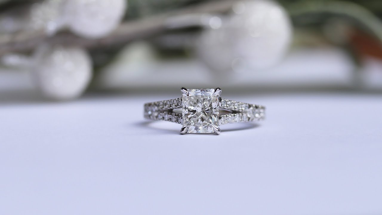 Radiant Cut Split Shank Engagement Ring 2 Carat Ada Diamonds YouTube