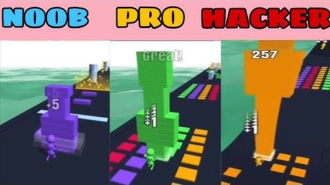 NOOB vs PRO vs HACKER in Stack Colors ❤️ All Levels Gameplay, NEW Games iOS, Android