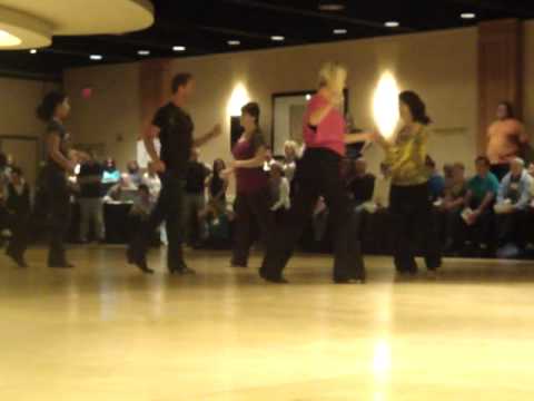 Hey Mama line dance (contra) demoed by Scott at Wi...