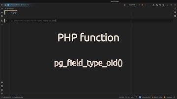 How to get PostgreSQL field type in PHP? #discover pg_field_type_oid() - The #secret of PostgreSQL