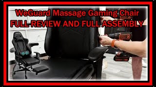 WeGuard Massage Gaming Swivel Leather Chair FULL REVIEW AND FULL ASSEMBLY screenshot 2