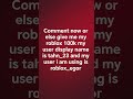comment or else u owe me 100k rbx