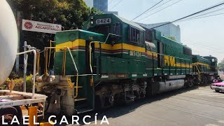 GP382 9424 y MP15AC 9814 saliendo de Tlatilco por la línea N a Tacuba en reversa