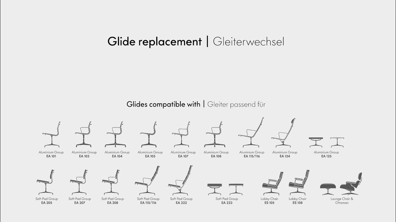 Vitra Eames Lounge Chair glide replacement Vitra Eames Lounge Chair