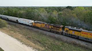 Southbound UP 8524/7019/5830, Ferromex Hopper Grain, "UP Ennis Sub" Groesbeck, TX 11-18-2022