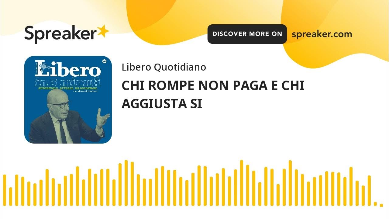 Li Rompe Chi Prende L'iniziativa CHI ROMPE NON PAGA E CHI AGGIUSTA SI - YouTube
