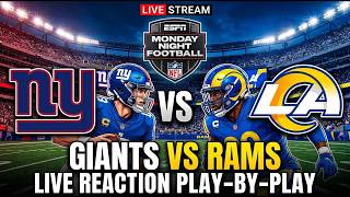NY Giants vs LA Rams LIVE Reaction & Play-by-Play | Monday Night Football Live Stream