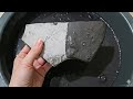 Dip the Slab Series #02🖤Soft Black Mud dirt dipping & Water Crumbling | Satisfying Black Clay ASMR