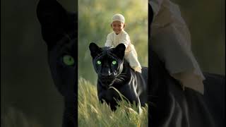 Cute Muslim Baby Riding a Majestic Black Panther | 8K Ultra-Realistic Short