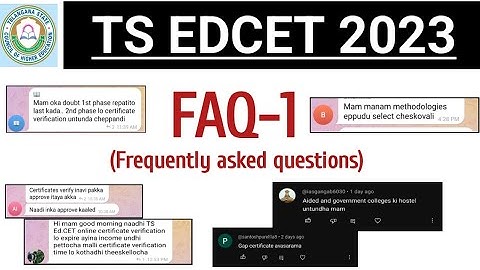 TS EDCET 2023 FAQ-1(Frequently asked questions)||TS EDCET 2023 Doubts.