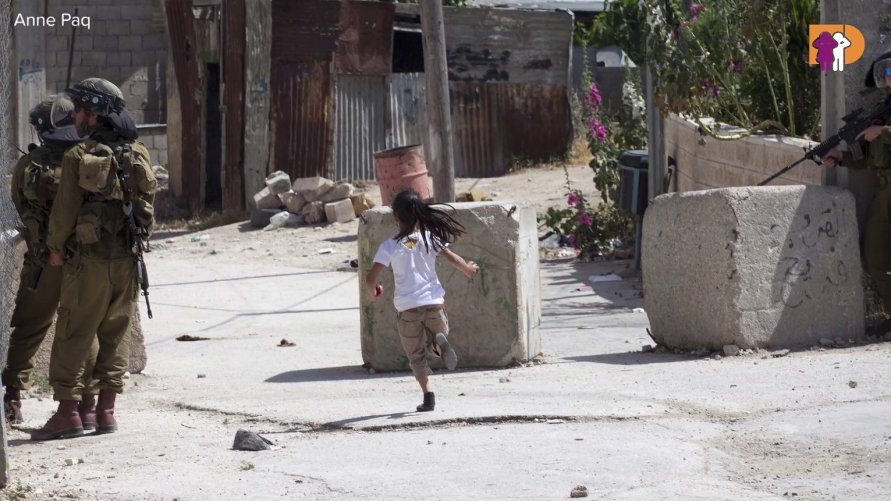 Watchtower as a neighbor in Arroub refugee camp