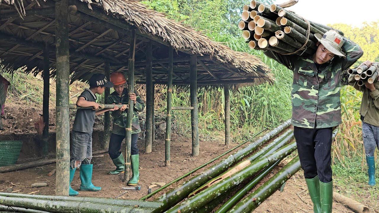 full video:120 days of building a house with bamboo by hand. the journey from start to finish