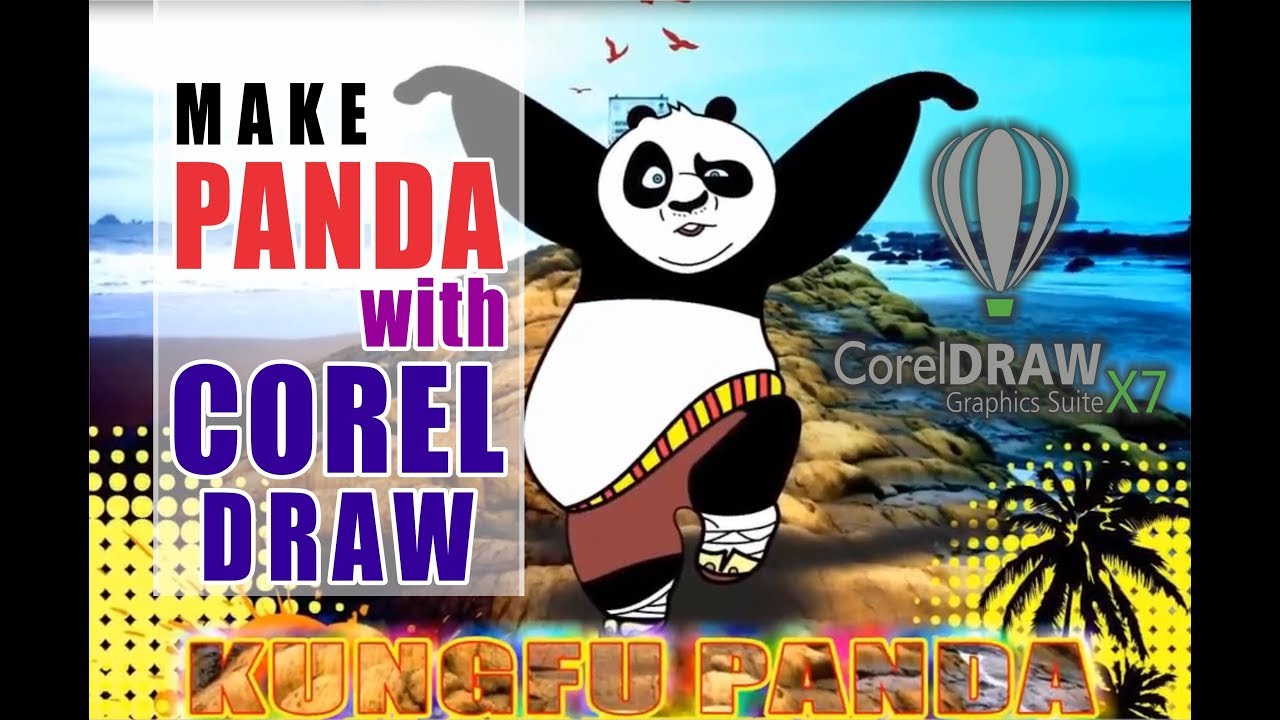 cara membuat kartun  panda  di  corel draw YouTube