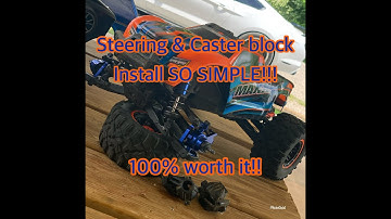 Traxxas maxx aluminum steering block and caster block install! Super easy well worth the money!!!