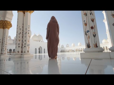 Woman In Hijab Walking At Mosque