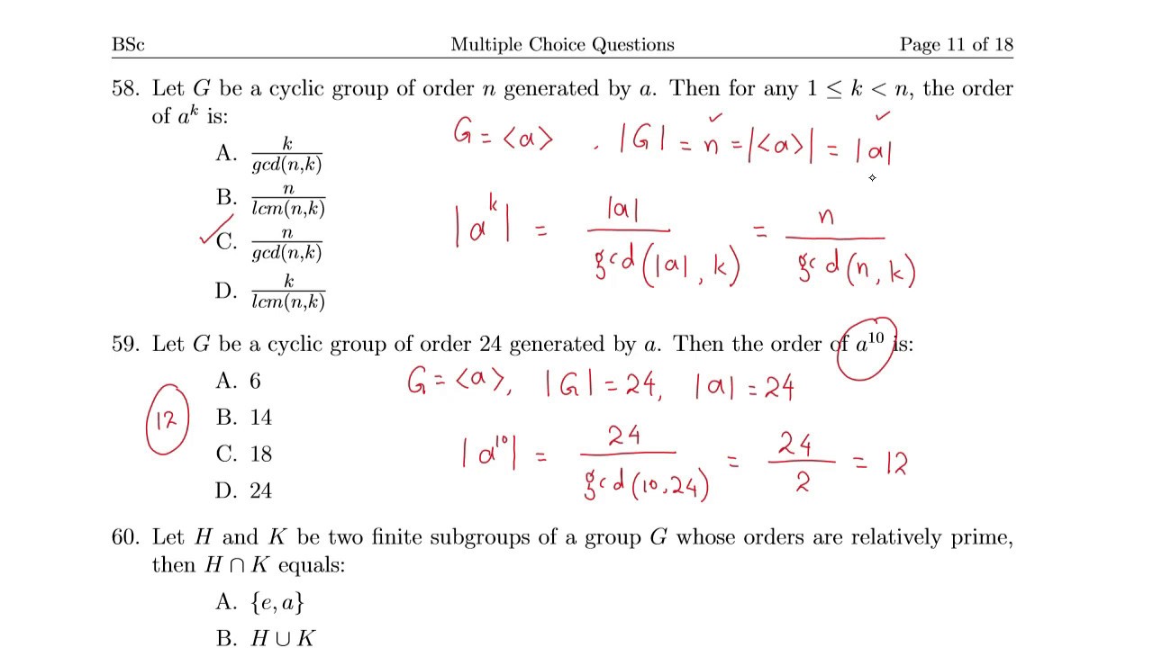 Lec. 07. MCQs of Groups for BSc (Part-4) | Suppose Math with Akhtar Abbas