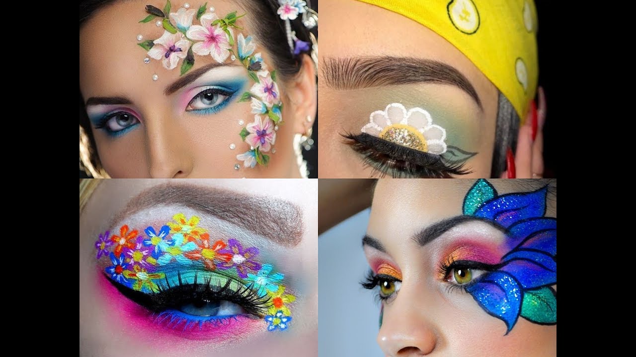 beautiful (makeup) art flower designs 33 20 YouTube