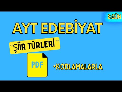 ŞİİR TÜRLERİ KONU ANLATIMI TEK VİDEO  / 65 Günde AYT Edebiyat Kampı / 8. GÜN
