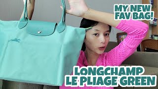 LONGCHAMP LE PLIAGE GREEN SHOULDER BAG - BLUE/LAGOON | NEW FAVORITE BAG!