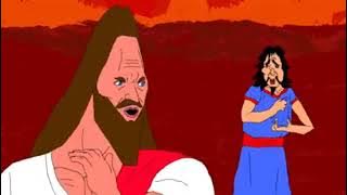 Jesus beats up judas with minos prime theme in background