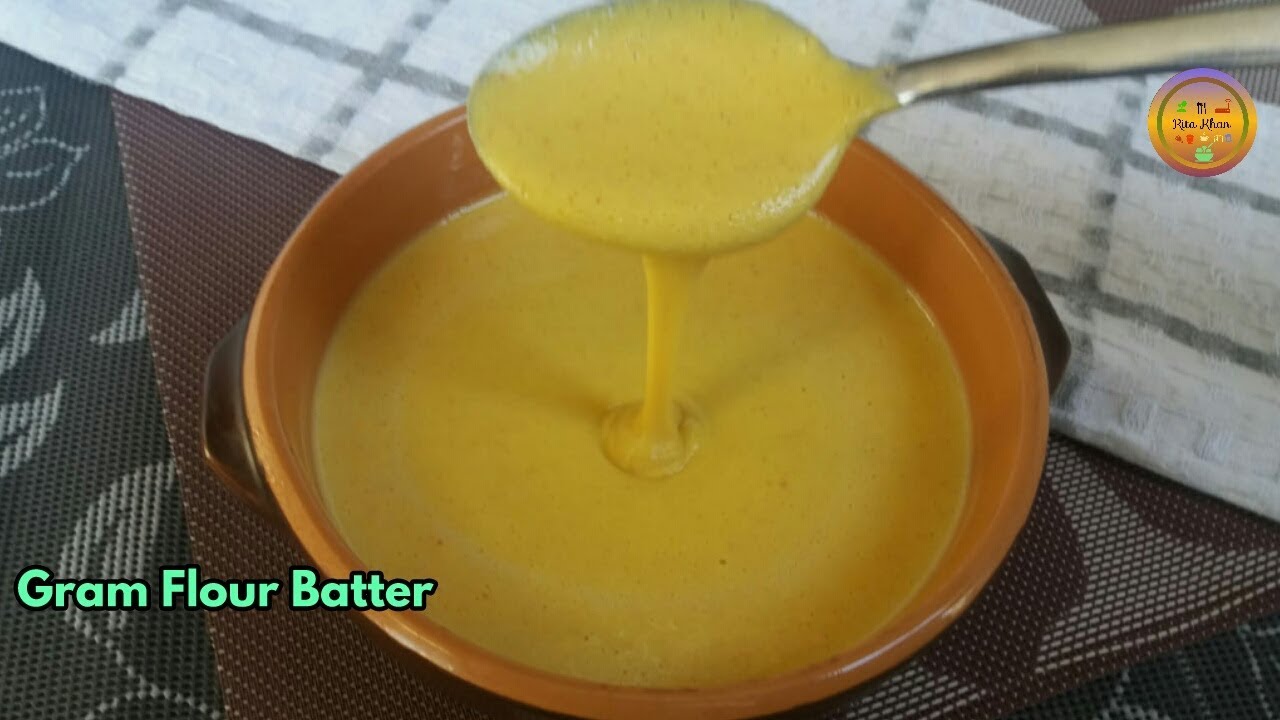 How To Make Gram Flour BatterPerfect Besoner Golaবেসনের গোলা তৈরির
