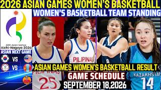 TEAM STANDINGS 2026 ASIAN GAMES WOMEN'S BASKETBALL SEPTEMBER 17,2026|ASIAN GAMES WOMEN'S BASKETBALL screenshot 3