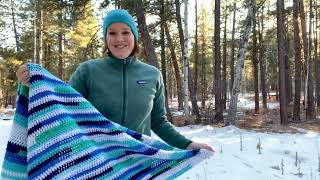 Dream Valley Blanket- easy crochet pattern for Red Heart Granny Stripes All In One yarn