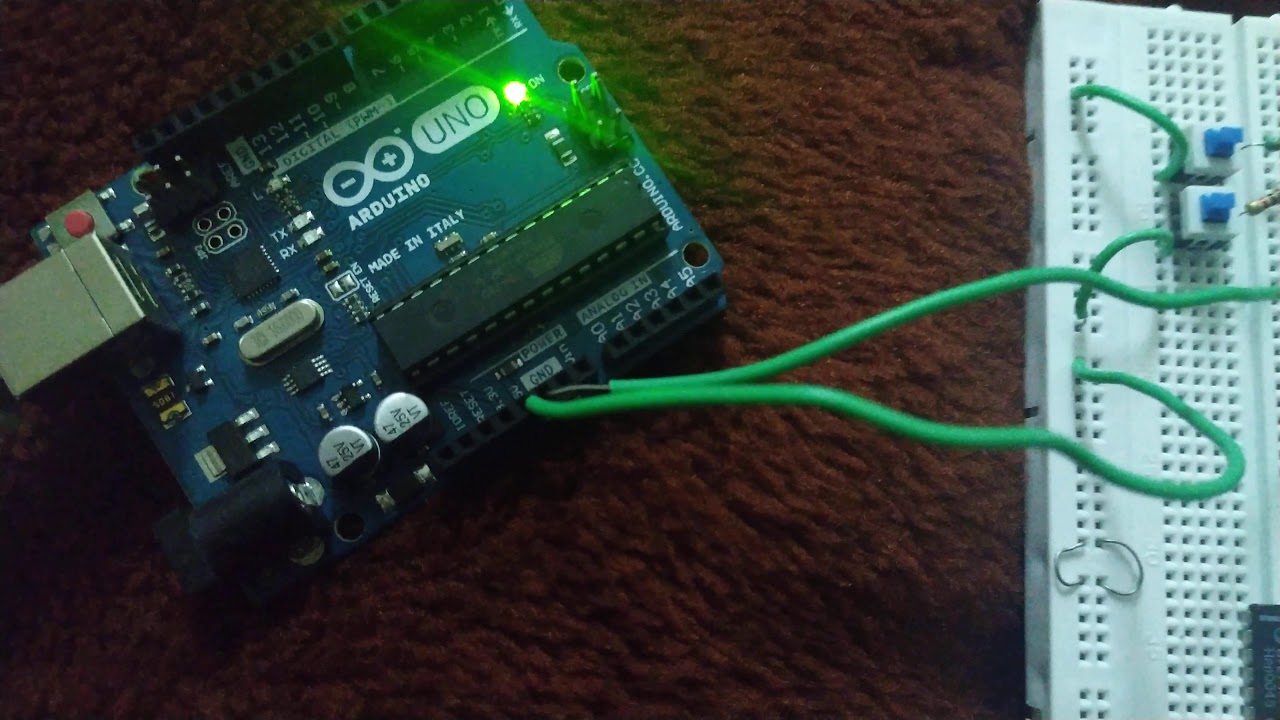 Lighting an LED using 2 switches powered by Arduino - YouTube
