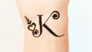How to make letter k tattoo on hand  beautiful k letter tattoo  YouTube