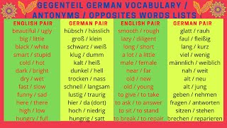 Learn German#03 | Vocabulary Gegenteil (Opposite Word- A1, A2, B1, B2, C1, C2 Antonyms)