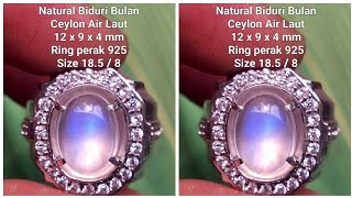 natural biduri bulan ceylon air laut srilanka moonstone no heat no treatment CLEAN