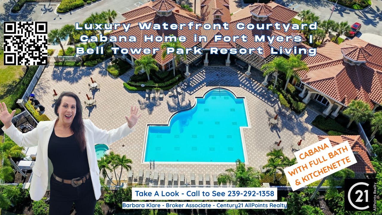 Luxury Waterfront Courtyard Home in Fort Myers | Detached Cabana | SW Florida Living