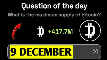 What is the maximum supply of Bitcoin? | Dropee Question Of The Day | 9 December