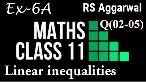 Exercise-6A Class-11th Maths R.S.Aggarwal CBSE BOARD|Linear inequalities Class-11th Maths R.S.Agga