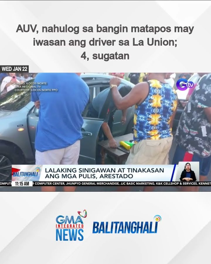 AUV, nahulog sa bangin matapos may iwasan ang driver sa La Union; 4, sugatan | Balitanghali