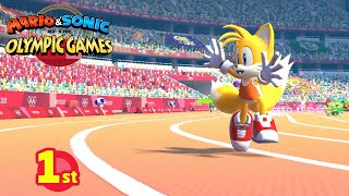 Mario & Sonic At The Olympic Games Tokyo 2020 Event 100M Hard -Sonic Metal Sonic Tails  Bowser Jr