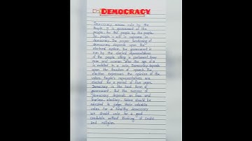 Democracy "Essay in English//Essay on Democracy in English//#essay #essaywriting  @alearningpoint